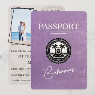 Lavender Lila Bahamas Passport Save the Date