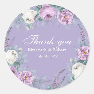 Lavender Lila Blume Hochzeit Dankeschön Sticker
