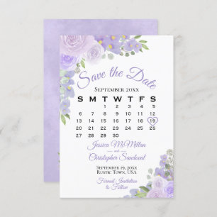 Lavender Lila Blumenkalender Save The Date