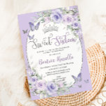 Lavender Lila Floral Butterfells 16 . Geburtstag Einladung<br><div class="desc">Personalisieren Sie diese weiche Lavendel lila floral Sweet 16 Geburtstag Einladung einfach und schnell. Klicken Sie einfach auf die Schaltfläche "Weitere Einstellungen",  um die Texte zu bearbeiten,  Schriftart und Schriftart zu ändern. Hübsche Pastellblumen,  zartes Grün und lila und silberne Schmetterlinge. Matching-Elemente im Speicher verfügbar. c) Somerset Fine Paperie</div>