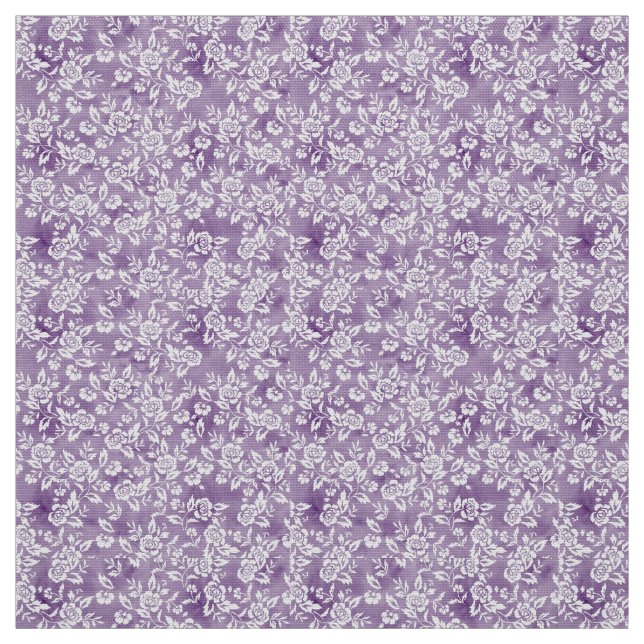 Lavender Lila Floral Gingham Stoff (Muster)