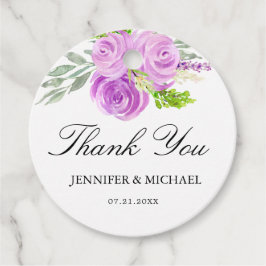 Lavender Lila Floral Wedding Danke Tags Geschenkanhänger