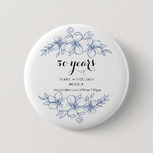 Lavender lila Florale 50. Hochzeitstag Button