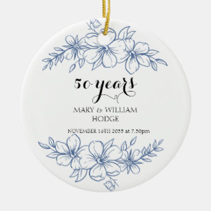 Lavender lila Florale 50. Hochzeitstag Keramik Ornament