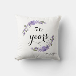 Lavender lila Florale 50. Hochzeitstag Kissen