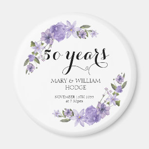 Lavender lila Florale 50. Hochzeitstag Magnet