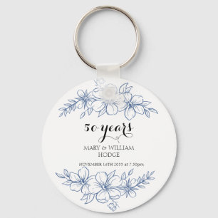 Lavender lila Florale 50. Hochzeitstag Schlüsselanhänger