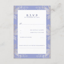 Lavender Lila florale Elegante Wedding RSVP Cards
