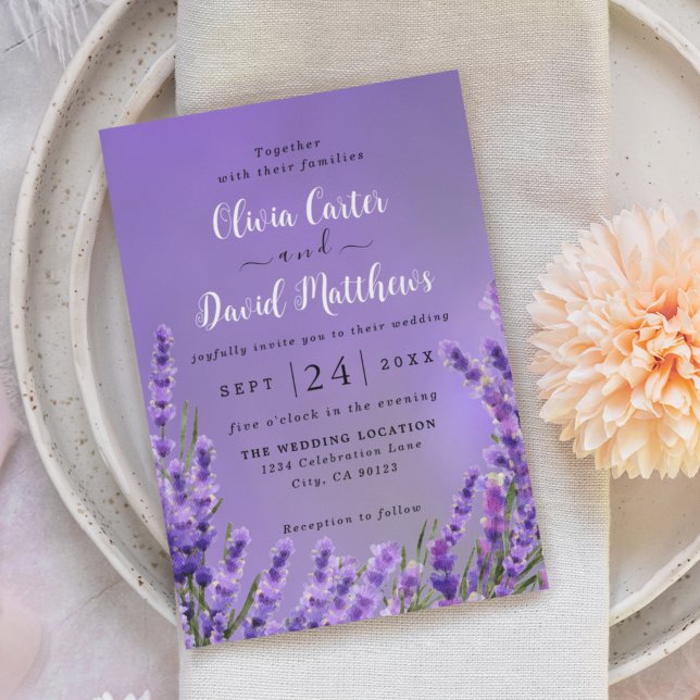 Lavender Lila Florals Hochzeitseinladung Save The Date (Von Creator hochgeladen)
