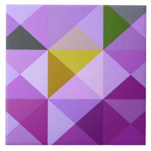 Lavender Lila Geometric Quilt Style Tile Trivet Fliese
