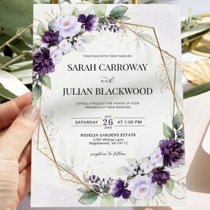 Lavender Lila Geometric Wedding Einladung