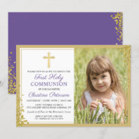 Lavender Lila Gold First Heilige Kommunion Foto