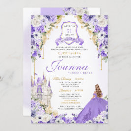 Lavender Lila Gold Königliche Prinzessin Burg Einladung