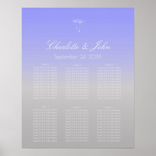 Lavender Lila Gray Ombre Pastell Chart Poste Poster (Vorne)