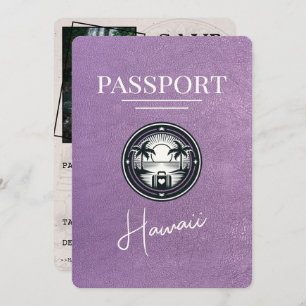 Lavender Lila Hawaii Passport Save the Date