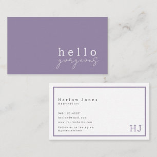 Lavender Lila Hello Gorgeous Beauty Minimalistisch Visitenkarte