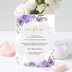 Lavender Lila Hochzeitsempfangskarte Begleitkarte