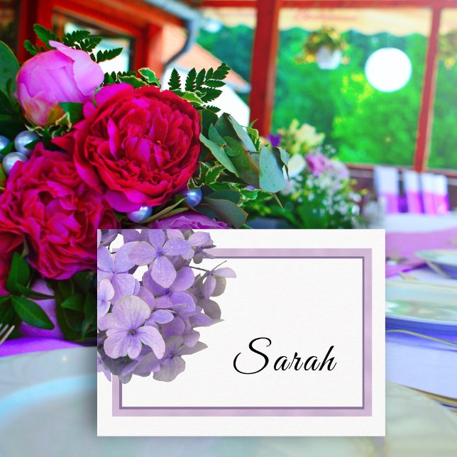 Lavender Lila Hydrangea Blank-Platzkarten Platzkarte (Von Creator hochgeladen)