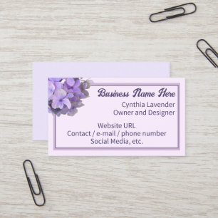 Lavender Lila Hydrangea Business Card Visitenkarte