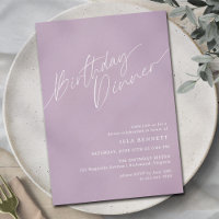 Lavender Lila Lilac Chic Minimal Geburtstagsessen