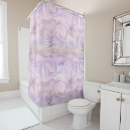Lavender Lila Marble Strata Duschvorhang