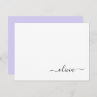 Lavender Lila Modern Script Girly Monogram