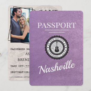 Lavender Lila Nashville Passport Save the Date