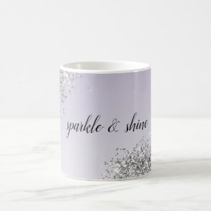 Lavender Lila Ombre Silver Glitzer Sparkle Kaffeetasse