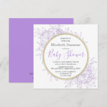 Lavender Lila Peony Floral Toile Baby Dusche