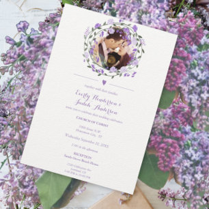 Lavender Lila Peony Floral Wreath Wedding
