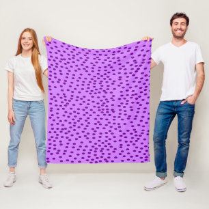 Lavender Lila Polka Dots Fleecedecke