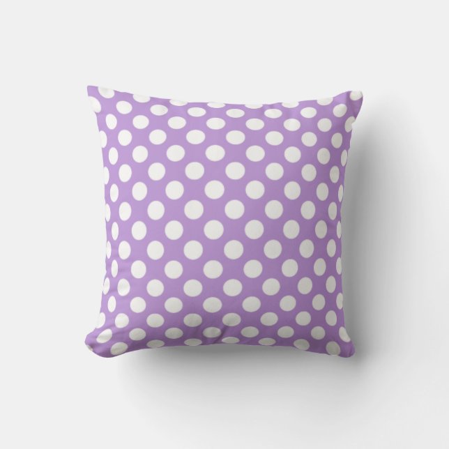 Lavender Lila Polka Dots Kissen (Vorderseite)