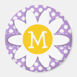 Lavender Lila Polka Dots Magnet