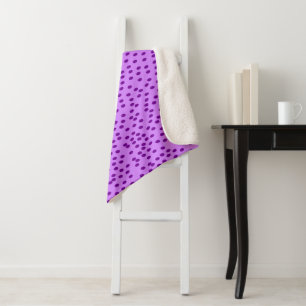 Lavender Lila Polka Dots Sherpadecke