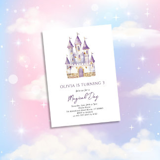 Lavender Lila Princess Geburtstagseinladung Einladung
