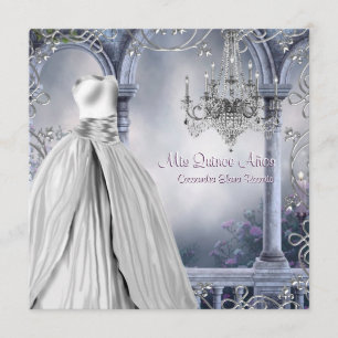 Lavender Lila Rose Chandelier Quinceanera Einladung
