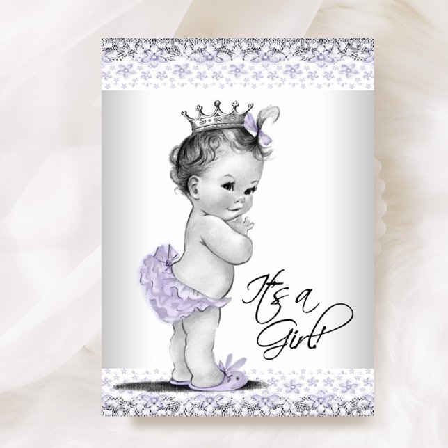 Lavender Lila und Gray Baby Girl Dusche Einladung (Von Creator hochgeladen)