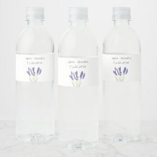 Lavender Lila Wasserfarben Blume Blumenzehen Wasserflaschenetikett