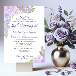 Lavender Lila Wasserfarbenflorale feierliche Hochz Einladung