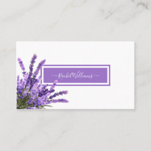 Lavender Lila Watercolor Elegant Minimalistisch Bu Visitenkarte