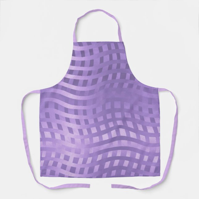 Lavender Lila Wavy Abstrakte Schürze (Vorderseite)