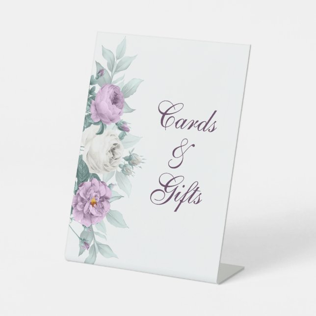 Lavender Lila Wedding Pedestal Sign Sockelschild (Vorderseite)