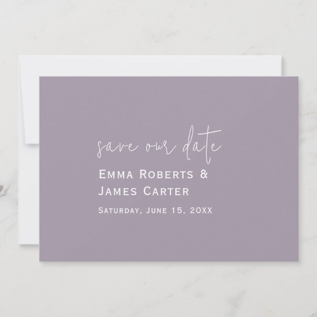 Lavender Lila Wedding Save the Date (Vorderseite)