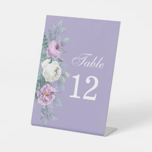 Lavender Lila Wedding Tischnummer Sign Sockelschild