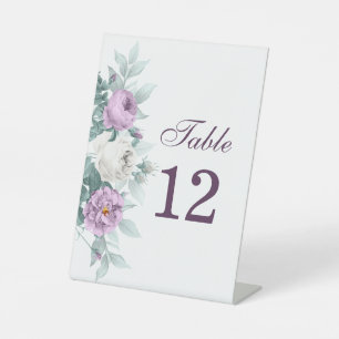 Lavender Lila Wedding Tischnummer Sign Sockelschild