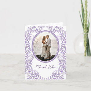 Lavender Lila Wedding Vintag Botanical Dankeskarte