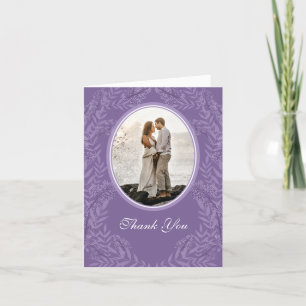 Lavender Lila Wedding Vintag Botanical Dankeskarte