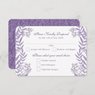 Lavender Lila Wedding Vintag Botanical Einladung
