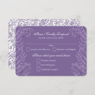 Lavender Lila Wedding Vintag Botanical Einladung