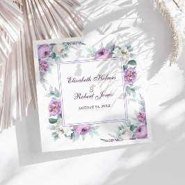 Lavender Lila weiße Peonies Hochzeit Napkins Serviette